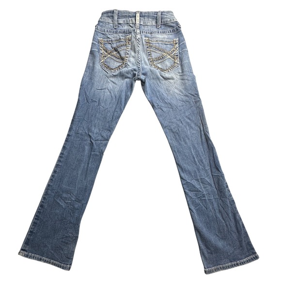 Ariat Real Denim Festival Blue Women's 27R Jeans Boot Cut Embellished Pockets - Picture 1 of 15
